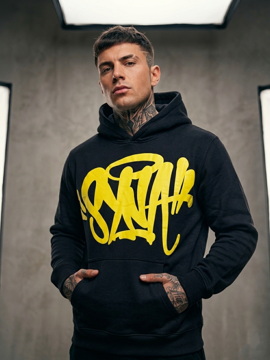 HOODIE SYNAWORLD BLACK X YELLOW