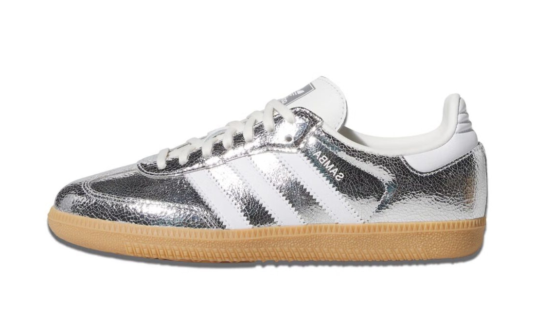 Adidas Samba "Cracked Metallic Silver"