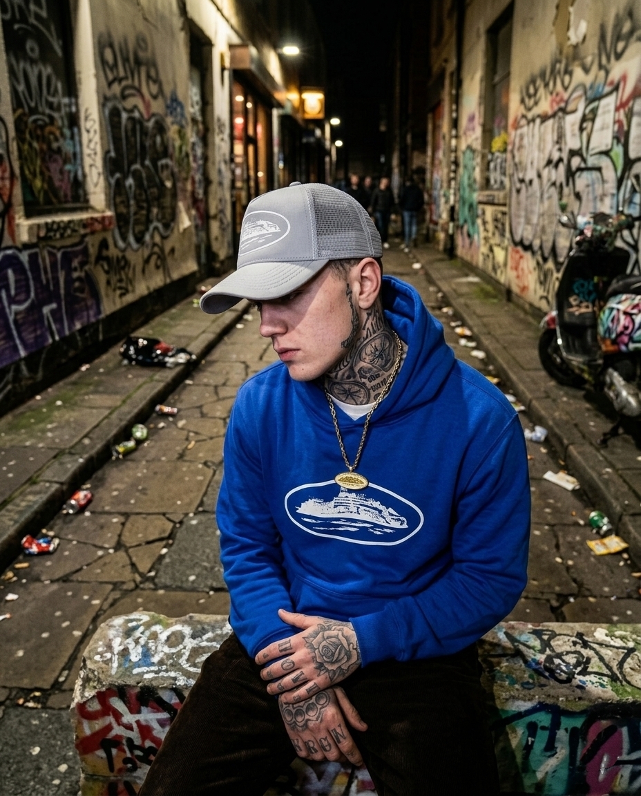 Corteiz ALCATRAZ HOODIE "DARK BLUE"