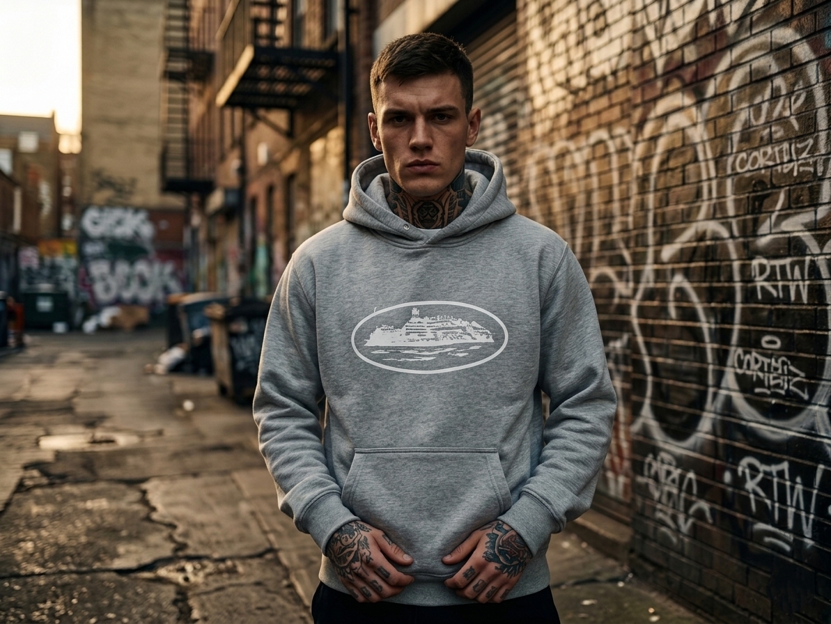 Corteiz ALCATRAZ HOODIE "GREY"